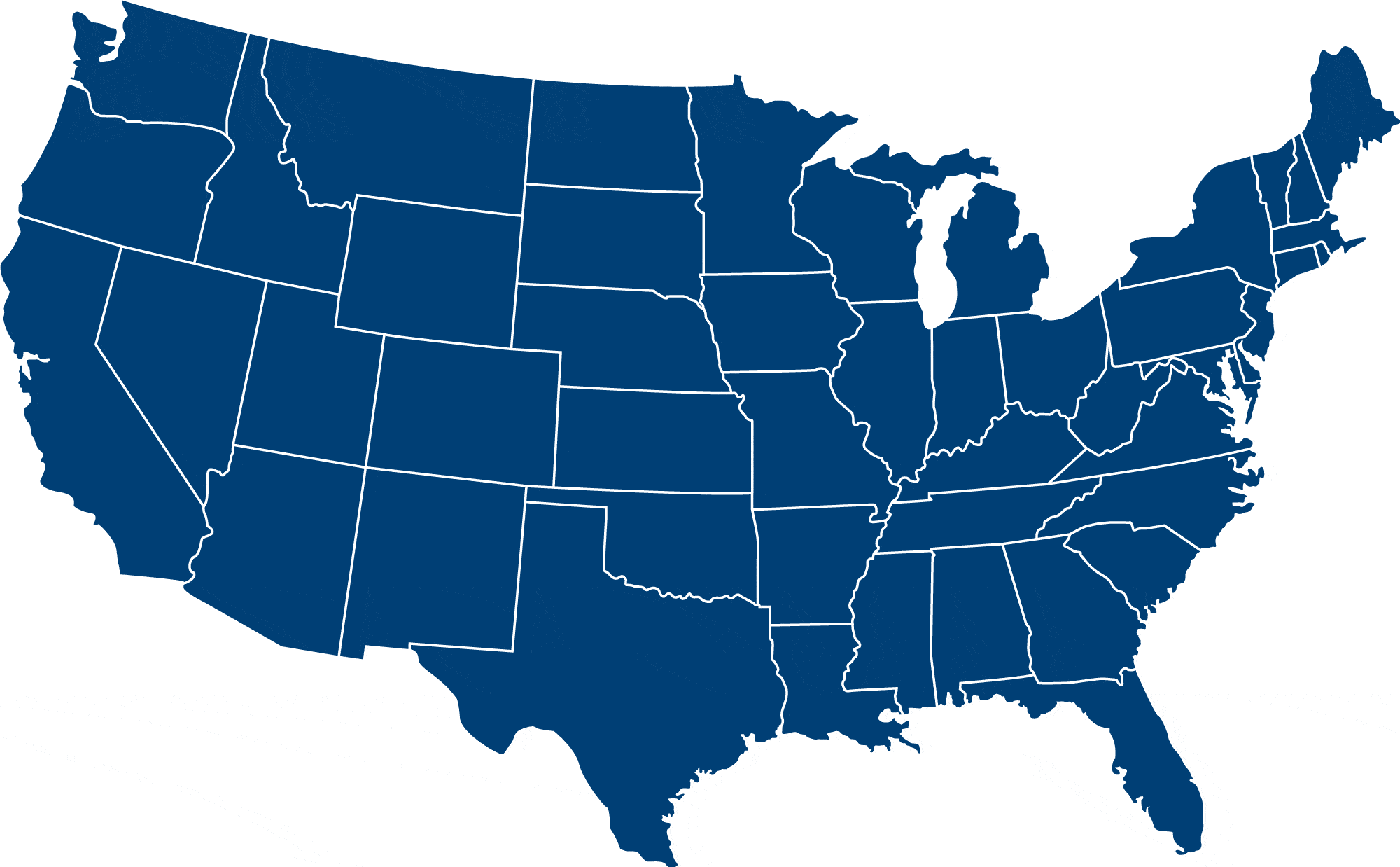 United States map dark blue