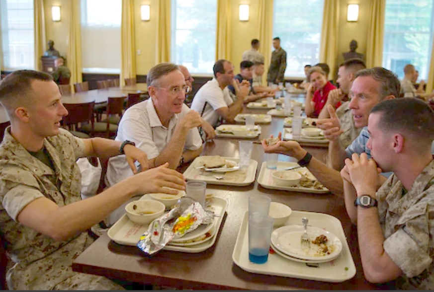 BENS members dining in military mess hall