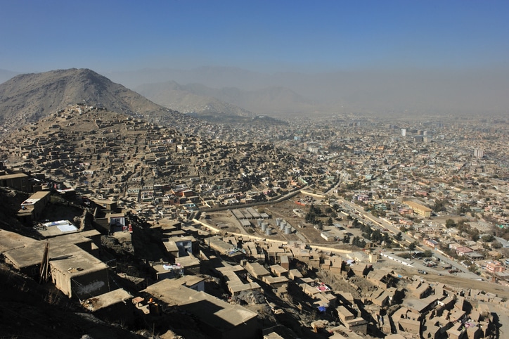 View of an urban section of a city in Afghanistan