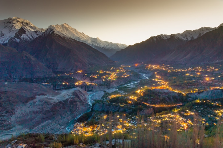 view of the Pakistani Karakorum mountains