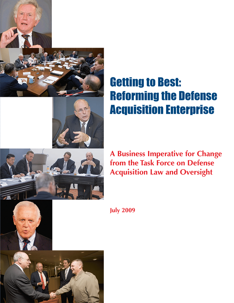 book cover: Getting To Best Reforming DOD Acquisition Enterprise 2009 Cover 800w