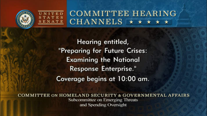 US Senate Committee Hearing title slide