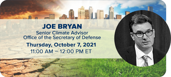 event invitation: Joe Bryan, Senior Climate Advisor, Office of the Secretary of Defense