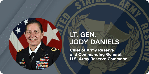 event invitation: Lt. Gen. Jody Daniels, US Army Reserve