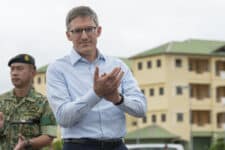 U.S. Department of State Counselor Derek Chollet applauds during the Pahlawan Warrior opening ceremony at Lumut Camp, Brunei, June 13, 2022. 

Pahlawan Warrior is a bilateral Army-to-Army exercise between the Royal Brunei Land Forces and U.S. Army Pacific that focuses on enhancing partner land force capacity and capabilities, addresses internal security challenges, and increases interoperability operations that reaffirms shared security commitments to the Indo-Pacific region.